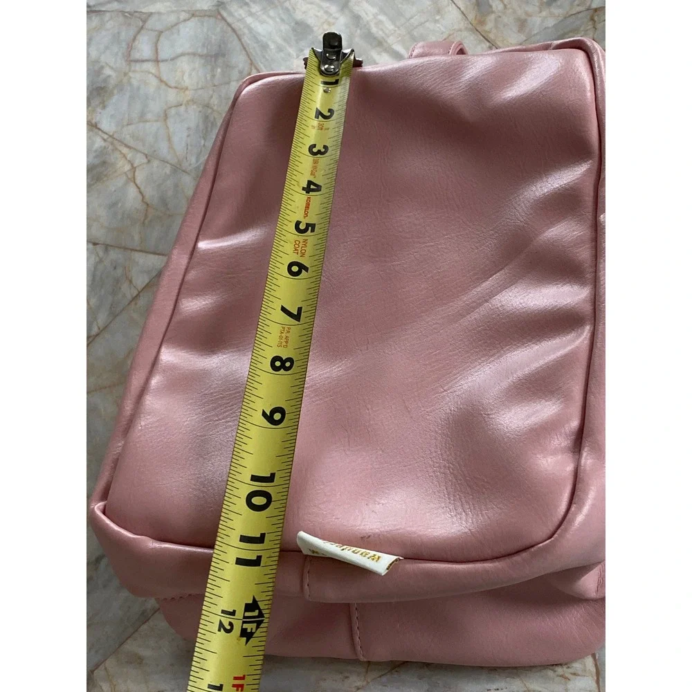Wandering Nature Pink Vegan Leather Travel Cosmetic Makeup Bag Pouch Gold Zipper